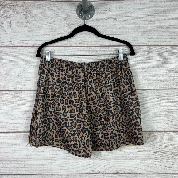 Crazy Train Women's Cheetah Printed Boho Fringe Shorts Size XL - Picture 5 of 7